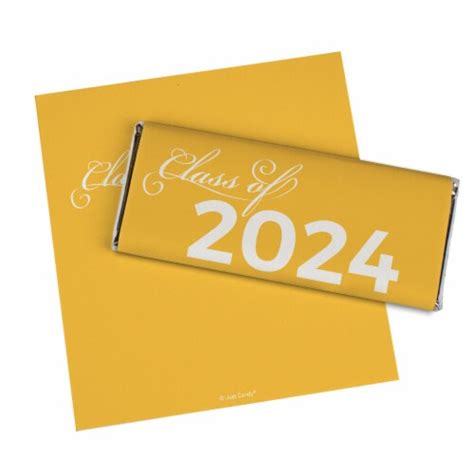 Wrapped Chocolate Bars Graduation Class Of 2024 Candy Party Favors Select Colors 36 Count