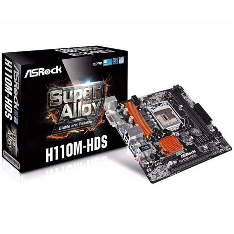 Placa Mãe Asrock H110m Hds Lga 1151 Intel H110 Hdmi Sata 6gbs Usb 30 Micro Atx Intel