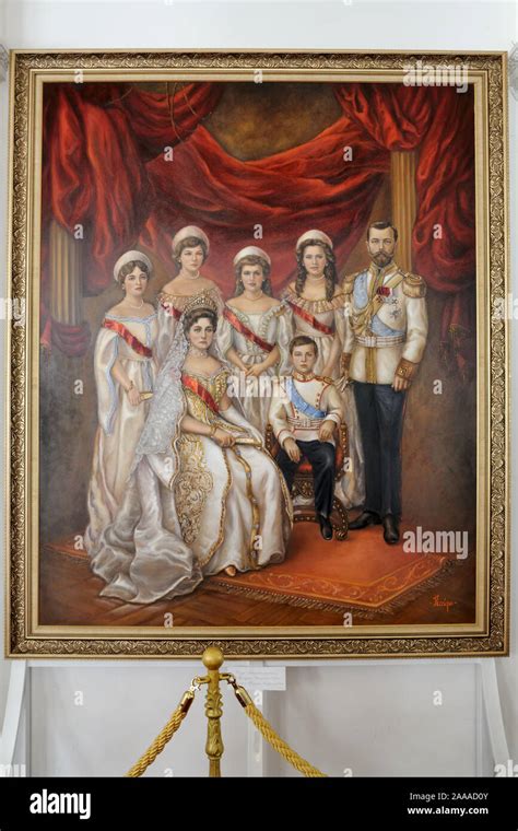 Royal Portrait of Romanov Family in the White Hall in Livadia Palace ...