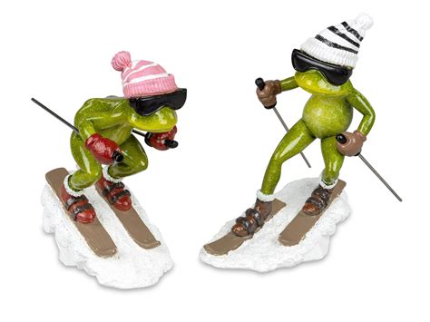 Er Set Frosch Skil Ufer Lustige Fr Sche Deko Figur Aus Poly Cm