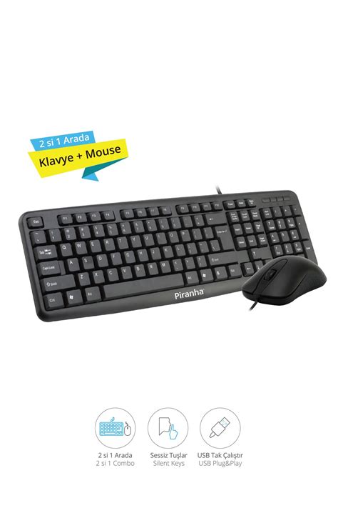 Piranha 2325 Kablolu Klavye Ve Mouse Set Türkçe Q Klavye Fiyatı Yorumları Trendyol