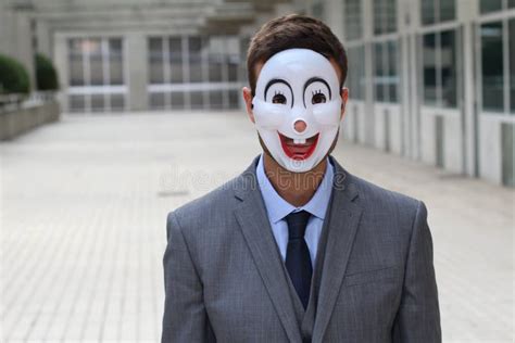 Portrait Of A Man Wearing A Mask, An Unknown Person Stock Image - Image ...