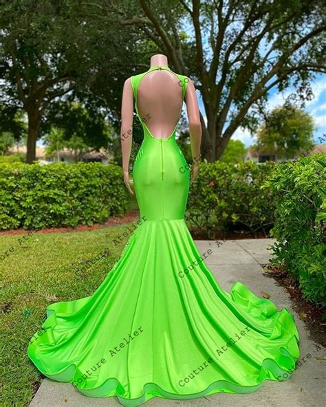 Neon Green Mermaid Prom Dresses