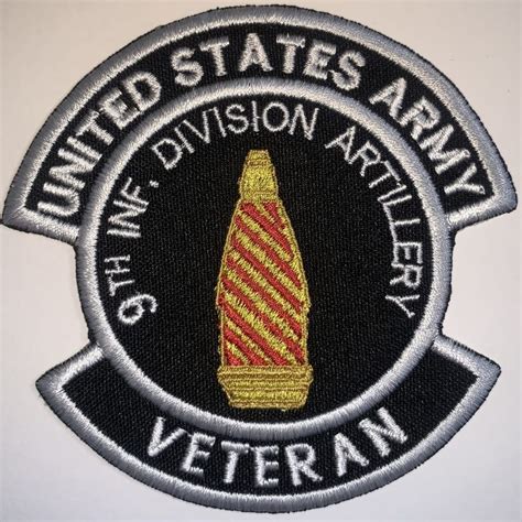 US Army 9th Infantry Division Artillery Veteran Patch - Decal Patch - Co