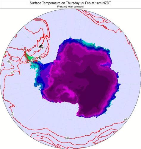 Antarctica Surface Temperature On Wednesday Mar At Am Nzdt