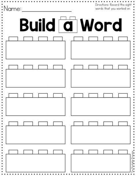 Editable Blank Sight Word Template