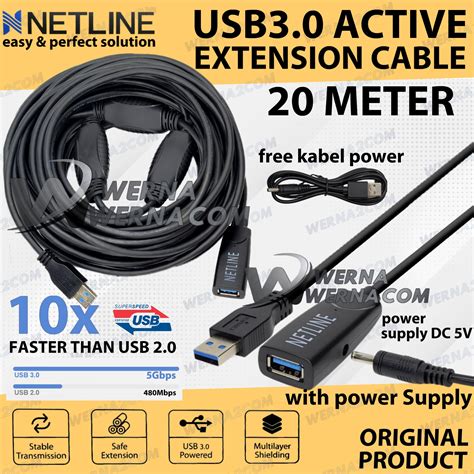 NETLINE USB 3 0 Extension Aktif 20 Meter With USB Power Lazada Indonesia