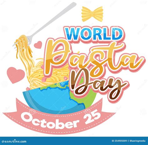 Manifesti Per La Giornata Mondiale Della Pasta Per Carta Illustrazione