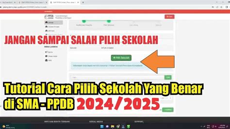 Tutorial Cara Pilih Sekolah Yang Benar Di SMA PPDB 2024 2025 YouTube