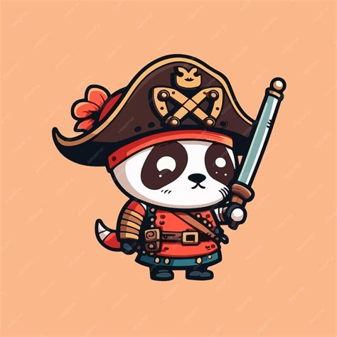 Premium Vector Mascot For A Pirate Themed Panda A Fearsome Looking