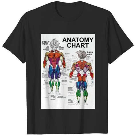 Saiyan Anatomy Chart Muscle Diagram Anime Workout T Shirts Sold By