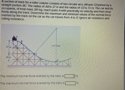 Solved A Section Of Track For A Roller Coaster Consists Of Chegg