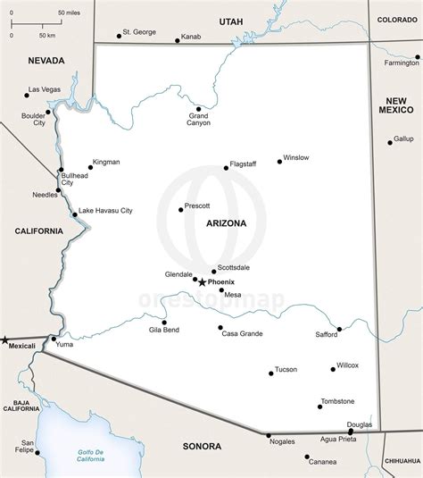 Printable Arizona Map