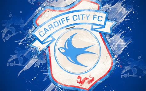 Download wallpapers Cardiff City FC, 4k, paint art, logo, creative ...