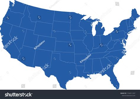 Continental Us Map States - Dolley Hollyanne