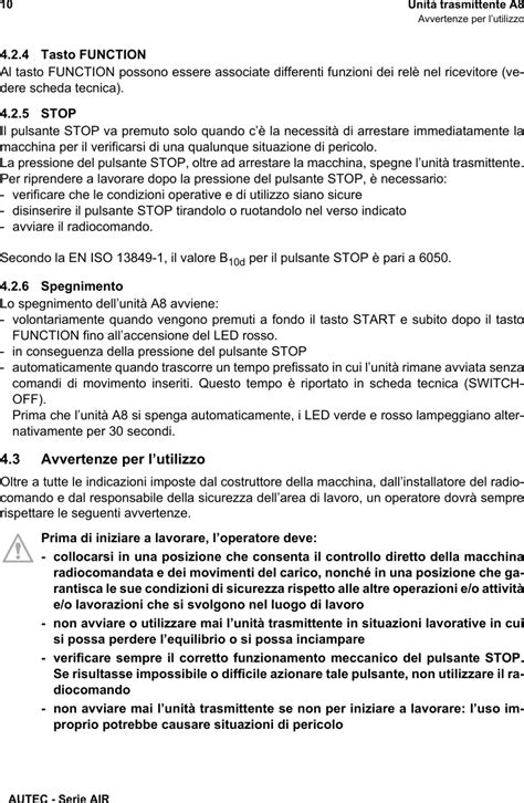 Autec S R L Rlbca M Remote Control Fixed Unit User Manual