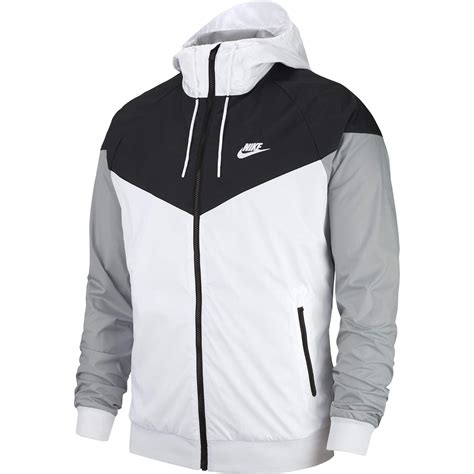 Nike Mens Windrunner Hooded Track Jacket White Black Wolf Grey