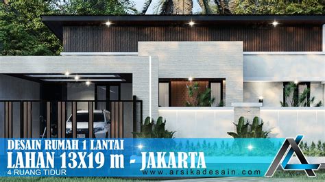 DESAIN RUMAH 13 X 19 METER I RUMAH TROPIS MODERN 1 LANTAI DENGAN KAMAR