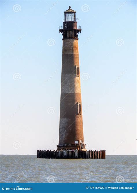 Morris Island Lighthouse And Water Stock Image Image Of Lighthouse