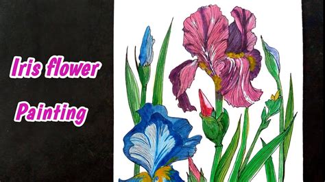 Iris Flower Acrylic Painting How To Paint An Iris Flower Youtube