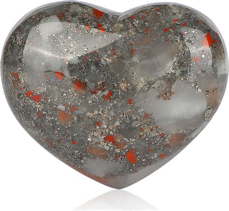 SMQ Piedras de cristal en forma de corazón piedras de sangre africanas