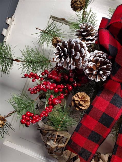 Buffalo Check Wreath Christmas Wreath Farmhouse Wreath Etsy