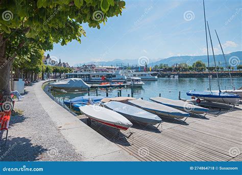 Pictorial Harbor Rapperswil Jona Canton St Gallen Switzerland Stock