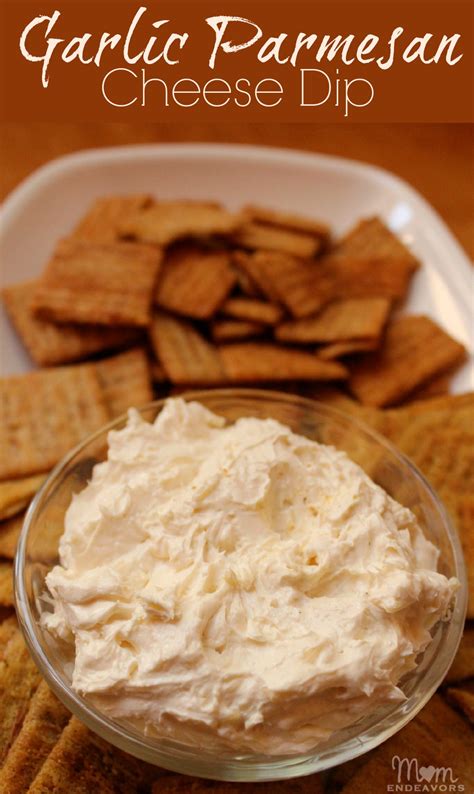 Easy Appetizer Garlic Parmesan Cheese Dip With Triscuits