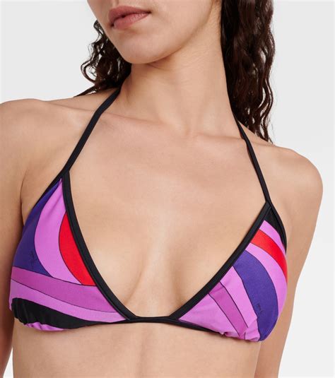 Marmo Triangle Bikini Top In Multicoloured Pucci Mytheresa