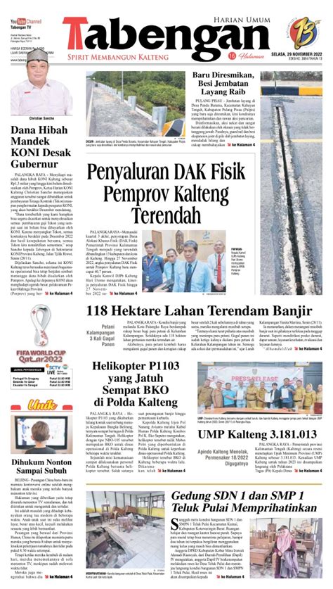 Koran Harian Umum Tabengan Edisi 29 November 2022