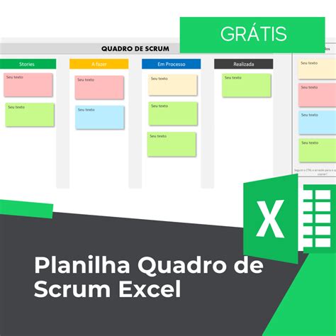 Planilha Quadro De Scrum Excel Smart Planilhas