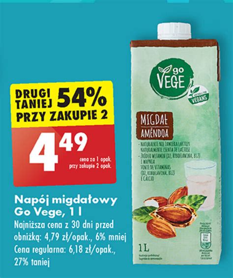 Promocja Napój migdałowy Go Vege 1l w Biedronka