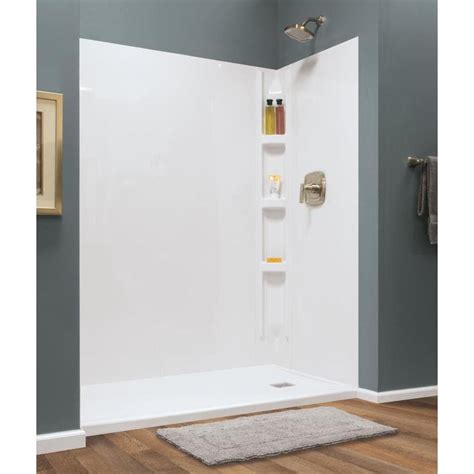 Style Selections Hampton White Shower Wall Surround Side And Back Panels Common 60 In X 36 In