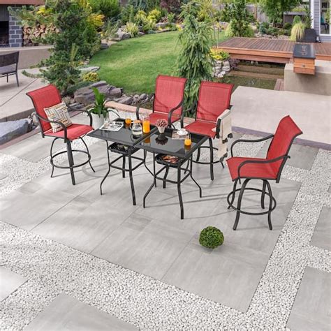 Patio Festival 5 Piece Metal Bar Height Outdoor Dining Set PF18265