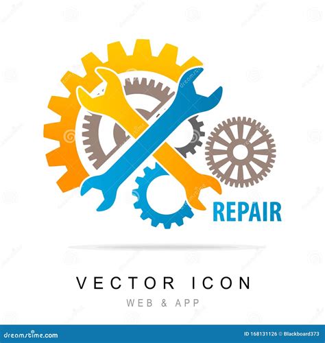 Manufacturing Icon Gear And Wrench Service Symbol Flat Line