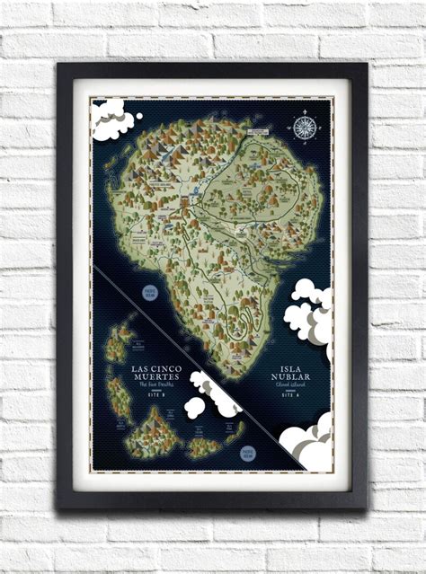 Jurassic Park Isla Nublar Map 19x13 Poster Etsy