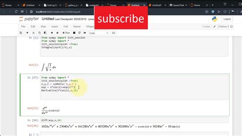 Sympy How To Do Differentiation And Show Equation In Python Youtube