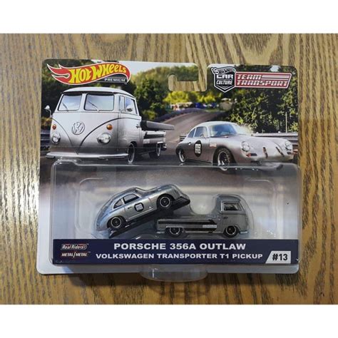 Hot Wheels Porsche 356a Outlaw With Vw Transporter T1 Pickup Team Transport Case E Shopee