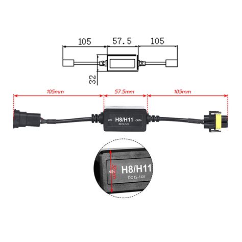 2x H11 LED Headlight Canbus Error Free Anti Flicker Resistor Canceller