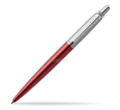 Parker Jotter Kensington Red Chrome Colour Trim Ballpoint Pen Rouses