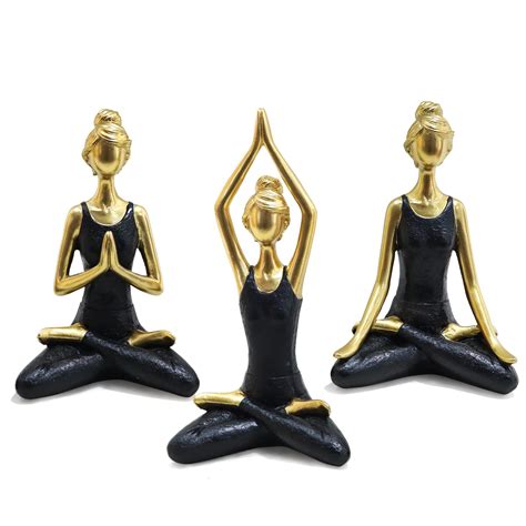 Buy Liffy Meditation Yoga Pose Resin Statue Crafts Decor Set Of