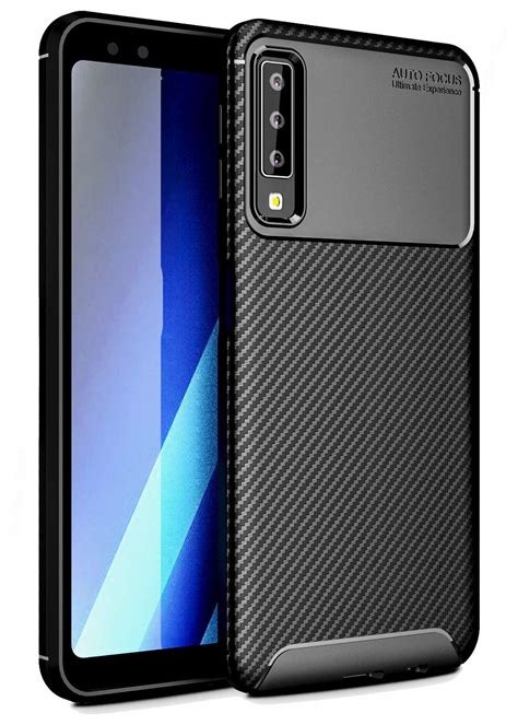 TheGiftKart Rugged Carbon Fibre Armor Back Cover Case For Samsung A7