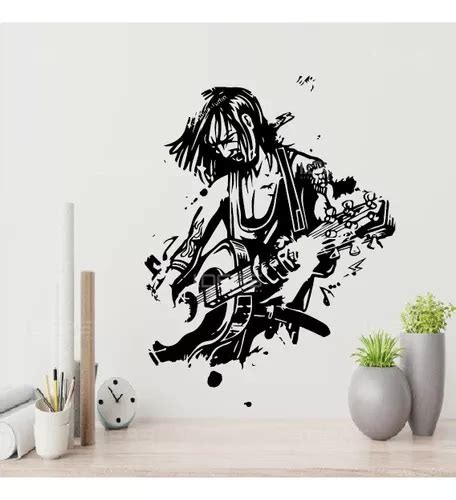 Vinilo Decorativo Hombre Rock M Sica Guitarra Sticker