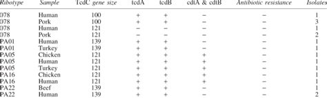 Characteristics Of Clostridium Difficile Isolated From Both Humans And