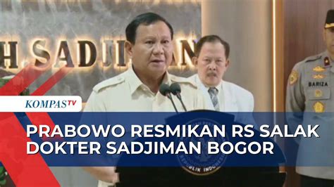 Menhan Prabowo Resmikan Gedung Baru Rs Salak Bogor Kini Fasilitasnya