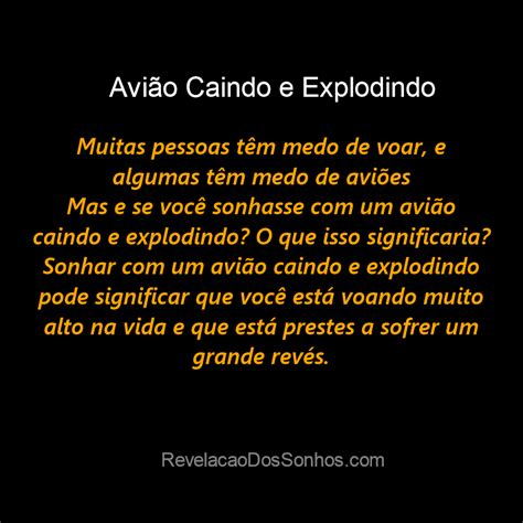 Sonhar Vendo Um Avião Caindo E Explodindo