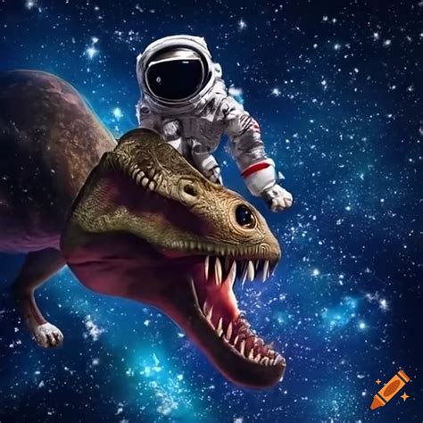 Astronaut Riding A Dinosaur In Space On Craiyon