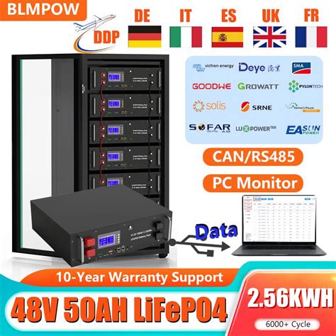 Lifepo4 48v 50ah 100ah 200ah Battery Pack Canrs485 32 Parellel 25kw