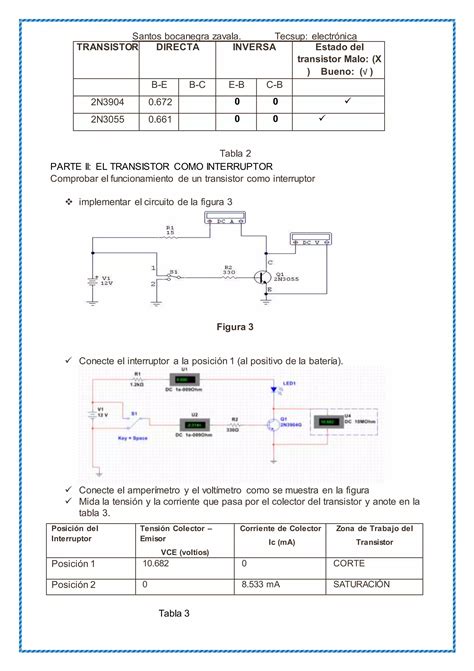 El Transitor Como Interruptor Y Amplificador Docx Bocanegra Zavala PDF