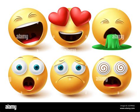 Emoji Smiley Volti Insieme Vettoriale Smileys Emojis Collezione Di